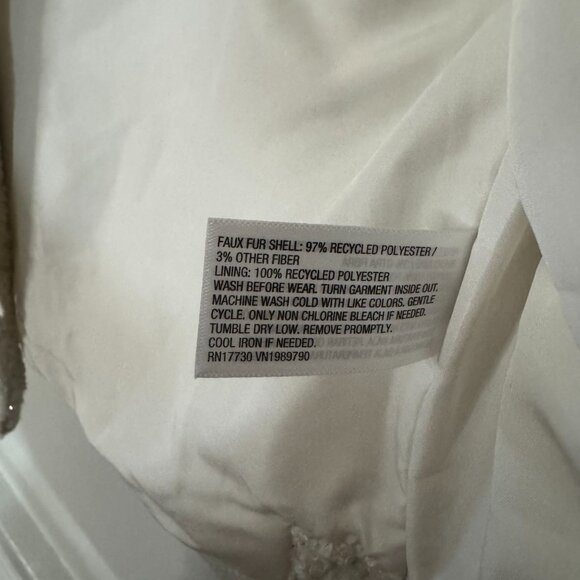 Girls' Faux Shearling Shirt Jacket - Cat & Jack Cream - Picture 8 of 9